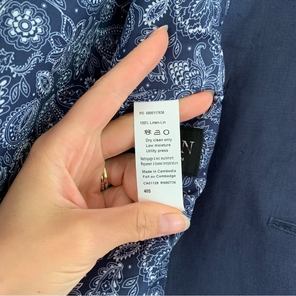 Ralph Lauren Blazer 100% Linen Navy Blue Jacket Summer Sports Coat Size 40 S - Picture 6 of 7